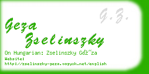 geza zselinszky business card